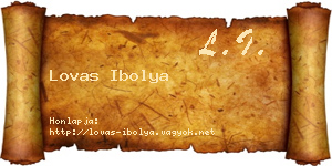 Lovas Ibolya névjegykártya