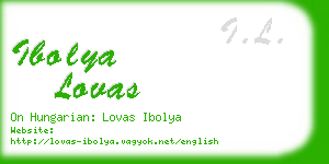 ibolya lovas business card